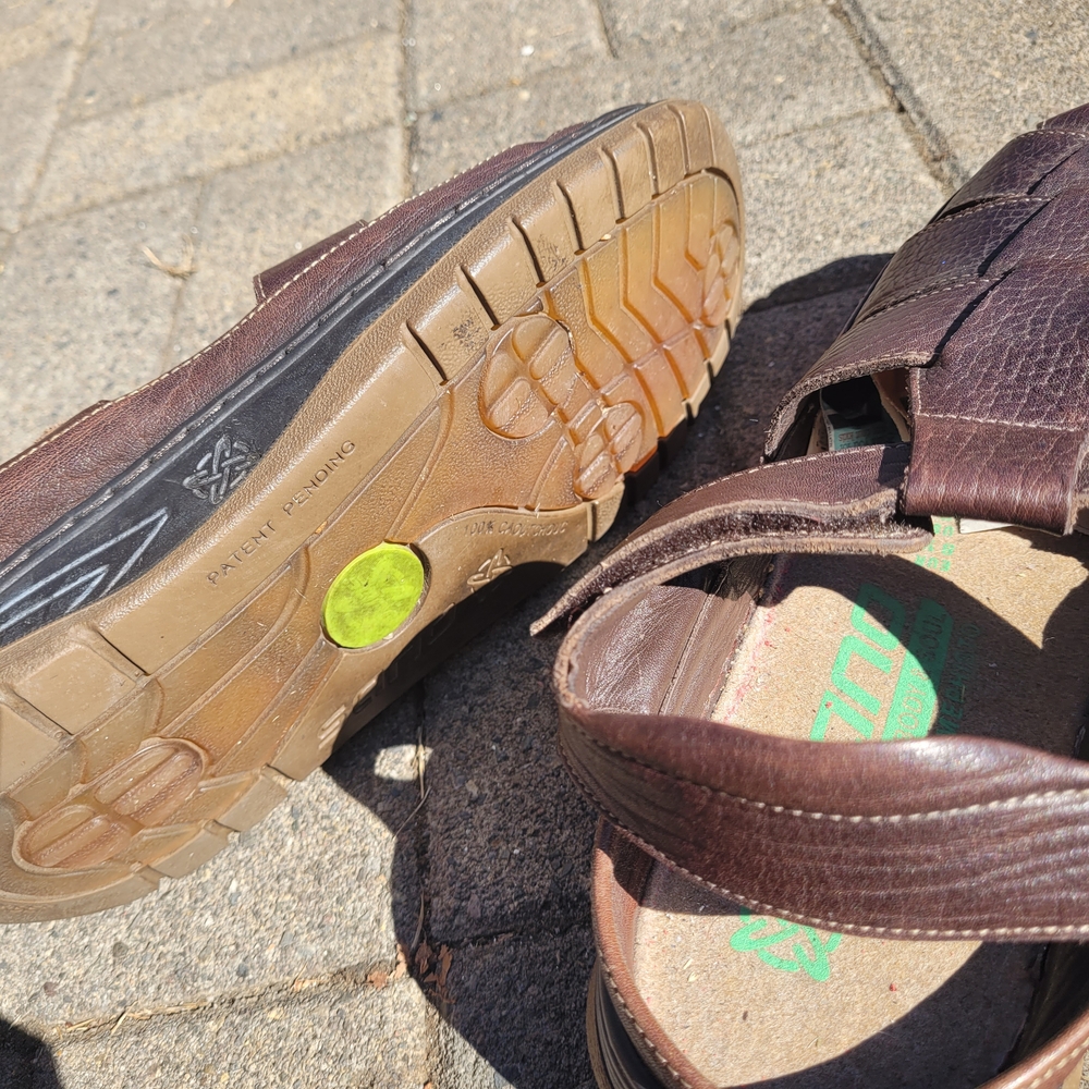 Mephisto Dark Brown Leather Fisherman Sandals - Picture 6 of 9